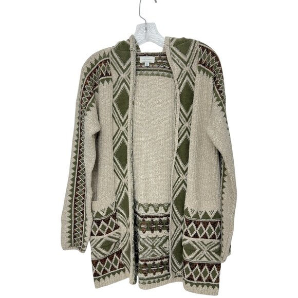 Lucky Brand Open Cardigan Boho Knit Southwestern Aztec Tribal women's size S - Picture 1 of 6